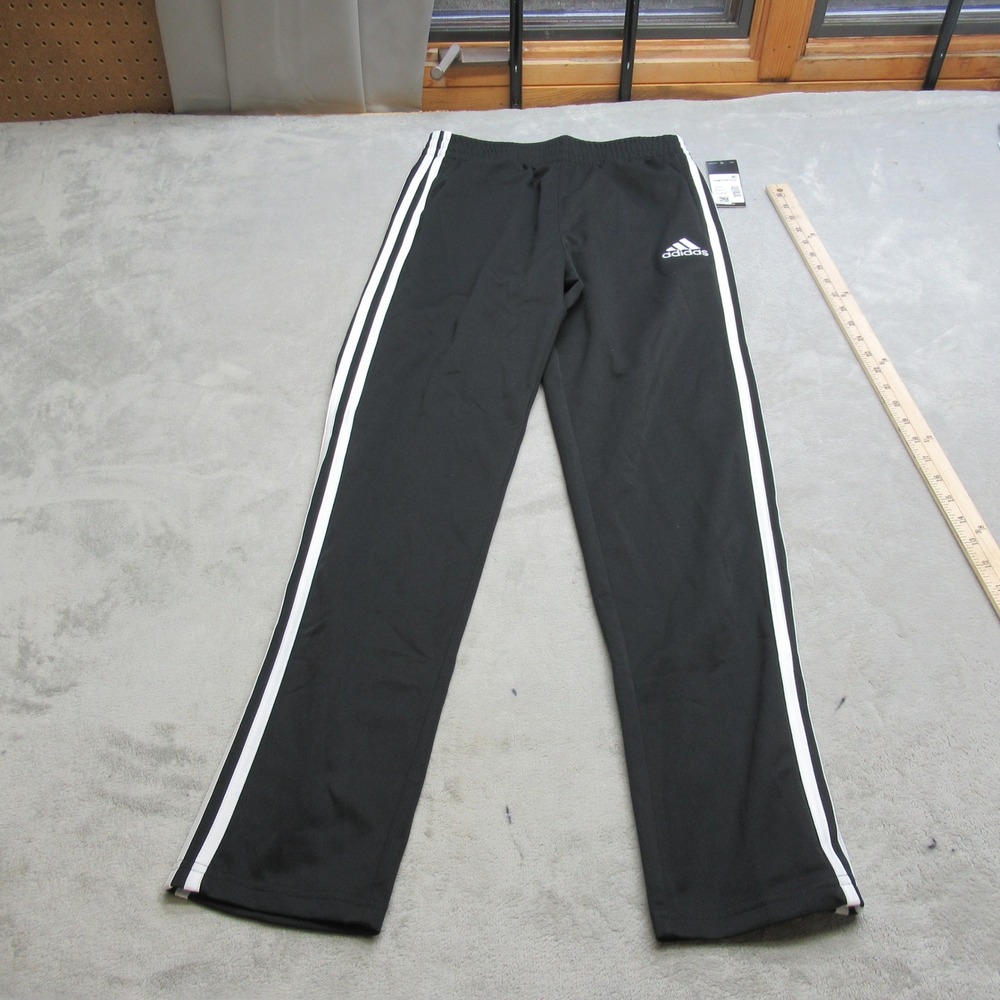 Adidas Pant Youth Large 14/16 Black Lightweight Athletic Trainer Sweat 26x29 NEW